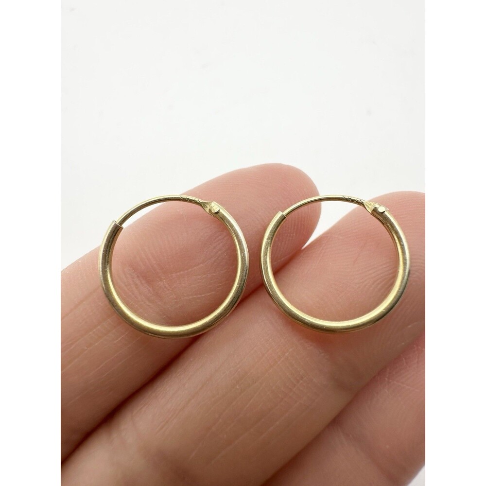 Gold Over Sterling Silver Simple Hoop Earrings